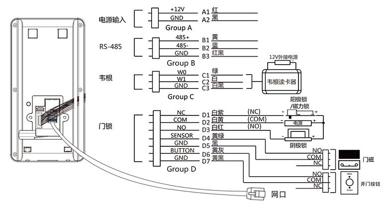 门禁主机接线端